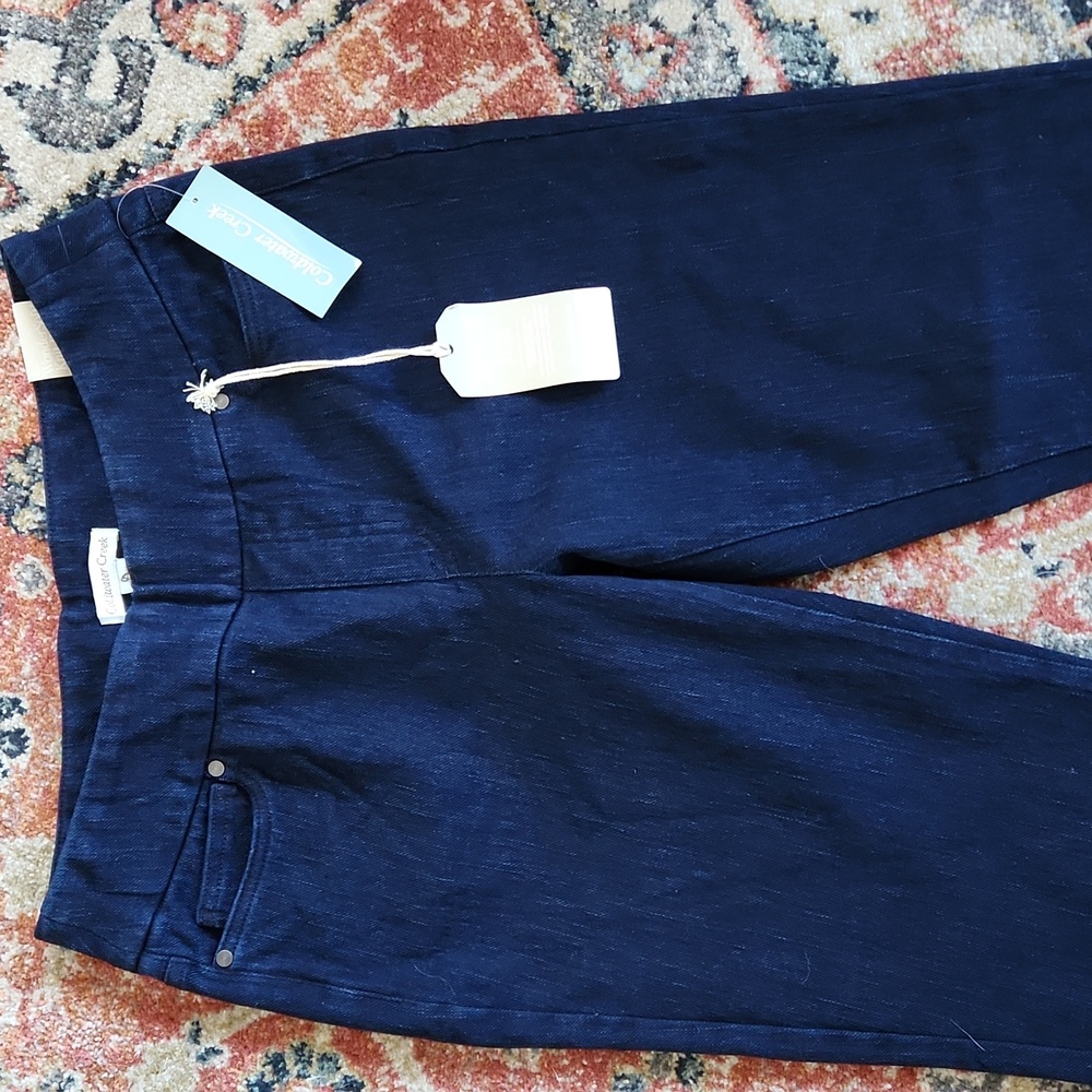 Coldwater Creek Knit Denim Dark Wash Straight Leg Jeans size 10T-NWT